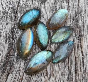 หินลาบราดอไรต์ธรรมชาติ AAA + รูปทรงมาคีชอนหลังแบนปรับเทียบอัญมณีหลวมขายส่งได้รับการรับรองจากบุคคลที่สาม - Product Image 5