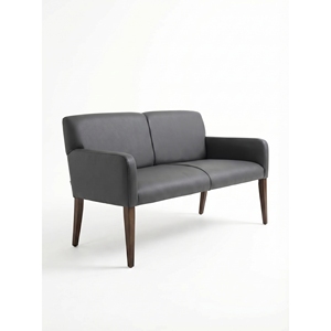 Canapé d'attente moderne en similicuir deux places avec pieds en bois pour bureau, vente en gros 2026 - Product Image 1