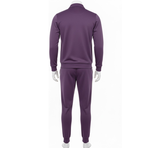 Ensemble de vêtements de sport pour homme OEM Winter Streetwear Coffee Brown, sweat-shirt à revers côtelés et pantalon fuselé, respirant, léger, pour la salle de sport - Product Image 6