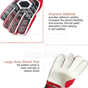 Guantes de portero duraderos con palma de agarre fuerte y soporte de muñeca de doble correa Guantes de portero de partido - Product Image 5