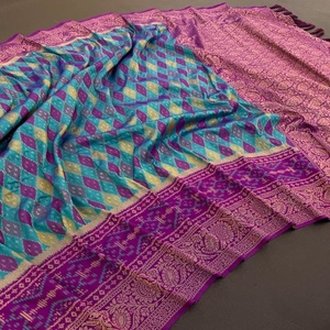 Sarees en soie Patola de qualité supérieure avec Meenakari Ikkat tisse Saree Femme Fabricant et fournisseur de mode de Surat au plus bas Rtae - Product Image 1