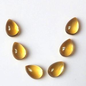 Cabujón de citrino natural corte suave 5x7mm forma de pera piedra preciosa amarilla para la fabricación de joyas por Kiran & Sons Gems Co India - Product Image 2
