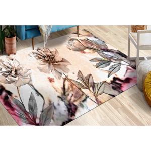 Tapis à motifs floraux : fleurs aux tons doux pour le salon et la cuisine, avec tapis à poils doux - Product Image 2