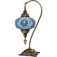 Lampe de bureau en mosaïque de bronze ottoman turc rustique faite à la main pour chambre à coucher, lumière LED en verre teinté, taille moyenne, CRI 95, 5000K