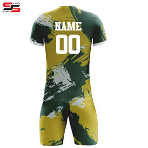 Diseño y logotipo personalizados, conjunto de uniformes de fútbol deportivos transpirables de tamaño adulto con sublimación personalizada - Product Image 2