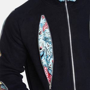 Vente en gros de pull avec logo personnalisé Sweat à capuche avec fermeture à glissière intégrale réfléchissante Sweat à capuche lumineux avec impression numérique 3D - Product Image 4