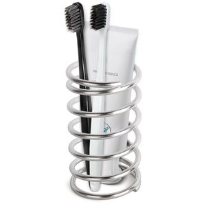 Porte-brosse à dents en fer noir de qualité supérieure avec design géométrique durable et écologique pour le rangement de la salle de bain moderne - Product Image 2