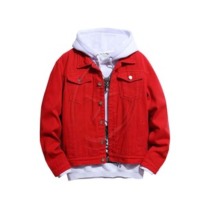 แจ็กเก็ตยีนส์สำหรับผู้ชาย, แจ็กเก็ตยีนส์ทรงทรูคเกอร์ทรงคลาสสิกมีกระเป๋าเสื้อแจ็กเก็ตยีนส์กลางแจ้งวินเทจ - Product Image 1