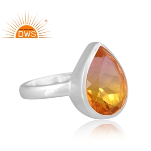 Último diseño de plata esterlina fina Bio morganita doblete cuarzo piedra preciosa anillo apilable fabricante de joyería personalizada - Product Image 2