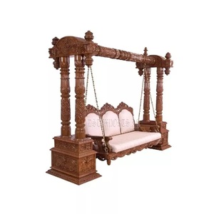 Balançoire traditionnelle en teck 3 places, taille personnalisée moderne, fabrication artisanale, Jhula pour salon, maison - Product Image 1