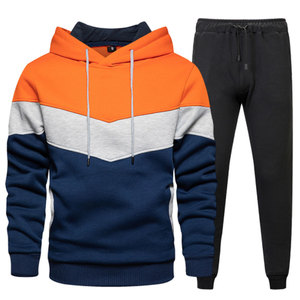 Ensemble de jogging de sport à capuche 100% coton pour homme avec veste de piste d'équipe et pantalon de survêtement - Product Image 4