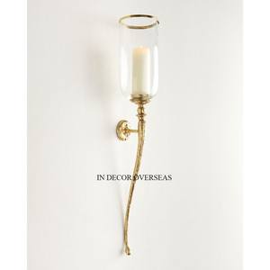 Bougeoir mural en métal antique de haute qualité plaqué or de meilleure qualité pour décoration intérieure et extérieure. - Product Image 2