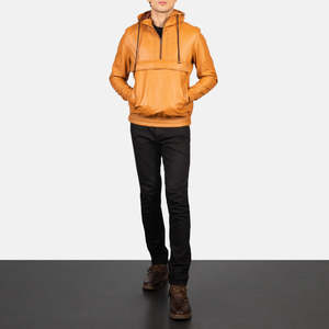 Genuine <b>Sheepskin</b> Reversible Brown Casual Autumn Pullover Leather <b>Jacket</b> (XS) - Product Image 3