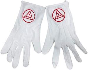 Guantes masónicos de algodón blanco de tamaño libre personalizados, logotipo de metal masónico hecho para guantes, guantes masónicos personalizados - Product Image 1