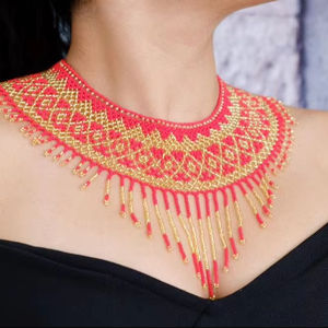 Collar de gargantilla de cuentas de cristal hecho a mano, joyería de moda de calidad premium - Product Image 6