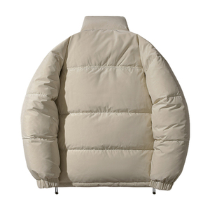 Factory Direct Custom Men <b>Mandarin</b> <b>Collar</b> Winter Puffer <b>Jacket</b> Canvas Waterproof Outdoor Daily Wear Front Logo - Product Image 4