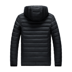 Fabricación personalizada para hombre negro Parka abrigo chaqueta invierno grueso pato abajo chaqueta con cuello de piel - Product Image 4