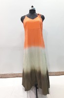 Offre Spéciale Robe d'été décontractée teinte à la main pour femme rayonne froissée longue robe standard Maxi sans manches prix du fabricant