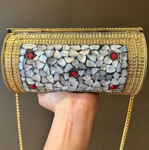 Embrague de Metal de mosaico de diseñador elegante chapado de alta calidad para bolso de noche de mujer de INDIA - Product Image 3