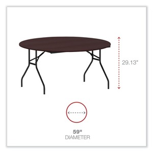 Alera ALEFT7260DMY 59 Pulgadas Diámetro x 29.13 pulgadas Mesa plegable de madera de caoba de 59 pulgadas de altura. Diámetro x 29.13 pulgadas Mesa Redonda Alta - Product Image 5