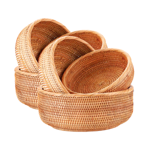 Vente chaude exportation du Vietnam panier en rotin rustique pour couvertures à linge et essentiels pour la maison avec tissage respirant - Product Image 1