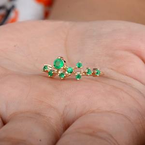 Bague faite à la main en pierres précieuses émeraude de haute qualité 925 bijoux en argent Sterling pour femmes et filles à la quantité en gros - Product Image 3