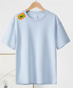 T-shirts formels vierges pour hommes, coupe oversize, en coton épais 180g, col rond, coupe ample, extensibles, personnalisables, hauts de mode épais - Product Image 1
