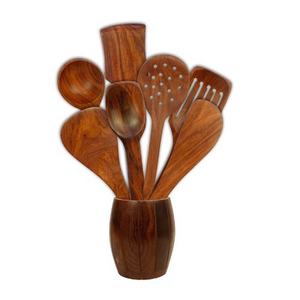 Tenedor de madera de Acacia de alta calidad, cuchillo, queso, juego de utensilios esenciales de madera, espátula, herramientas de cocina, utensilios de madera, colador de cucharón - Product Image 1