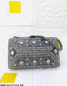 Embrague de fiesta de noche de Metal de hierro hecho a mano de diseñador para damas, embrague de piedra nupcial y monedero de fiesta con regalo de patrón único - Product Image 4