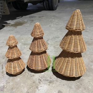 El más vendido, árbol de Navidad de ratán, árbol de Navidad de mimbre Natural para decoración navideña, personalizado en HNH Craft - Product Image 2