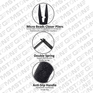 Stainless Steel Micro Ring Beads Closer Black Grip Hair Extension Plier Silicone Glue Reusable Beads <b>Crochet</b> <b>Hook</b> Plastic - Product Image 4