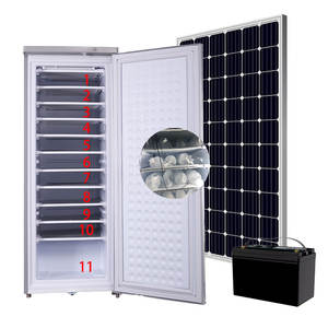 Dual <b>Power</b> DC 24V 198L 10 Layers Solar System Ice Cube Upright Freezer Per Day 70KG Solar Ice <b>Block</b> Machine - Product Image 1