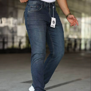 Men's Slim Fit Straight <b>Jeans</b> Eco-Friendly Vintage Casual <b>Stretch</b> Mid Waist Patchwork Distressed Colored Denim Streetwear - Product Image 1