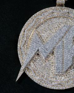 Pendentif personnalisé Hip Hop avec nom Lettre en bois de moissanite avec diamant Pendentifs et breloques en argent sterling 925 - Product Image 3