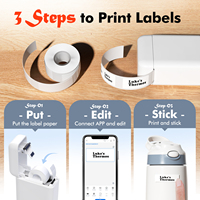 Impresora de Etiquetas Térmicas de 0.5" para Uso Doméstico, Máquina de Etiquetas DIY, Impresora Térmica Directa de Tamaño Personalizado para Etiquetas de Regalo, Direcciones y Paquetes