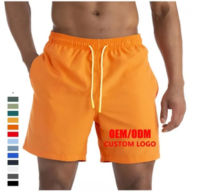 Pantalones cortos deportivos de nailon para hombre de nuevo diseño 2024, superventas, pantalones de entrenamiento informales de talla grande, Color sólido, ajuste holgado, teñido liso - Product Image 1