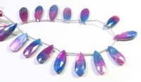 Perles de pierre de lune mystique en forme de poire 20-22mm, naturelles, facettées, haute qualité, 15 perles, brin de 8 pouces, bleu rose opaque, DIY