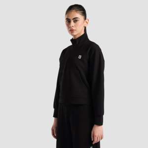 <b>Prime</b> Half Zip Upper with Stand Collar Black - Product Image 1