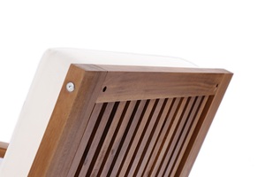 Chaise d'extérieur en bois durable avec dossier rembourré pour l'aménagement de jardins et les projets d'ameublement hôtelier - Product Image 5