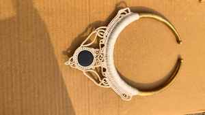 Handmade Boho Tribal Vintage Butterfly Statement Jewelry Unisex Lapis Lazuli Tibetan Silver Choker Green Macrame Beaded <b>Chain</b> - Product Image 4