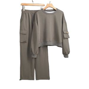 Ensemble d'entraînement confortable pour femmes, imprimé, pantalon de jogging et sweat-shirt, ensemble décontracté de course à pied, fabriqué en usine OEM - Product Image 1