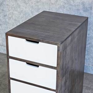 Stainless Steel Desk Side Cabinet 40x60x73cm Rubber Wood Office Organizer TCN68052 for Living Room Use - Product Image 4
