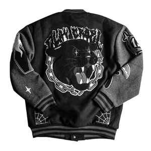 Vente en gros de veste Letterman universitaire personnalisée pour hommes Streetwear vêtements d'hiver doublés polaire coupe-vent respirant avec broderie en chenille - Product Image 4