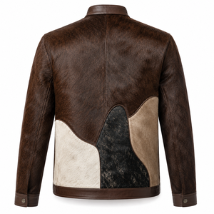 Chaqueta de Cuero con Pelo de Vaca Natural para Hombre, Prenda Exterior de Piel, Chaqueta Casual de Invierno Personalizada OEM al por Mayor - Product Image 4