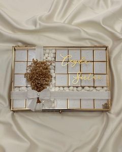 Sophisticated metal <b>glass</b> scroll <b>box</b> with gold-plated accents and a premium finish perfect for elegant jewelry organization - Product Image 4