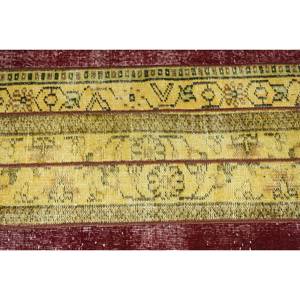Classic Large Area Turkish Rug 2.1 X 7.7 ft <b>Yellow</b> Red Kilim Style with Abstract Pattern <b>Wool</b> Latex Backing 10mm Thickness - Product Image 5