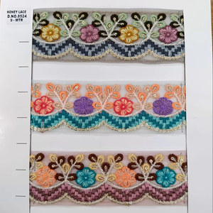 Color-Matched Embroidered Lace Trim for Fashion Designers Vintage Style Embroidered Lace Trim for <b>Curtains</b> - Product Image 1