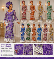 Tissu en dentelle africaine personnalisée en gros, imprimé wax, brodé, pour vêtements féminins, robes de mariée et de soirée, tissu à coudre