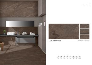 Azulejos de porcelana esmaltada LUISA COFFEE de 600x1200mm, diseño moderno antideslizante para aplicaciones escolares de Villa Mall - Product Image 2