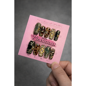 Uñas Postizas Gilded Obsession, Arte de Uñas Elegante con Dorado Atractivo - Product Image 5